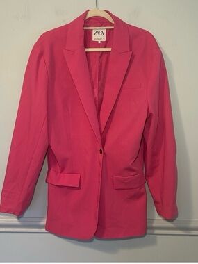 Zara Pink Oversized Blazer Size Medium